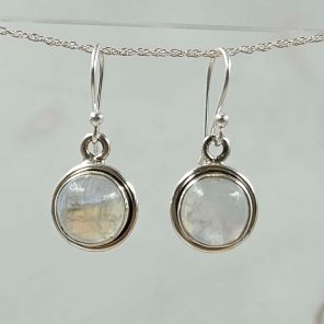 Rainbow Moonstone 1.25" 925 Silver Earring (REXT99-22)