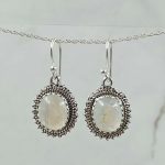 Rainbow Moonstone 1.25" 925 Silver Earring (REXT99-20)