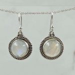 Rainbow Moonstone 1.25" 925 Silver Earring (REXT99-19)