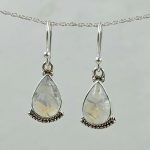 Rainbow Moonstone 1.25" 925 Silver Earring (REXT99-21)