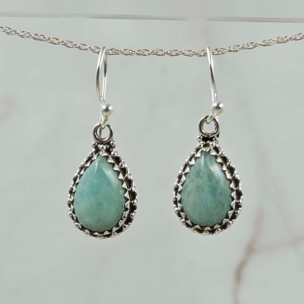 Larimar 1.25" 925 Silver Earring (REXT99-18)