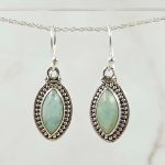Amazonite 1.25" 925 Silver Earring (REXT99-16)