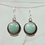 Amazonite 1.25" 925 Silver Earring (REXT99-15)