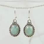 Amazonite 1.25" 925 Silver Earring (REXT99-14)
