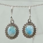 Larimar 1.25" 925 Silver Earring (REXT99-30)