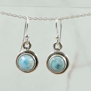 Larimar 1.25" 925 Silver Earring (REXT99-31)