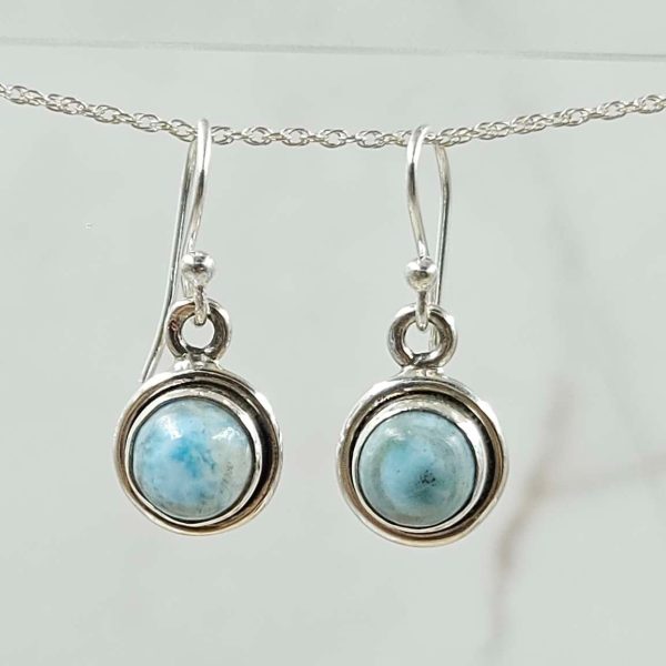 Larimar 1.25" 925 Silver Earring (REXT99-31)