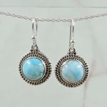 Larimar 1.25" 925 Silver Earring (REXT99-29)