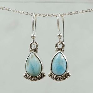 Larimar 1.25" 925 Silver Earring (REXT99-28)
