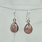 Pink Rhodochrosite 1.25" 925 Silver Earring (REXT99-23)