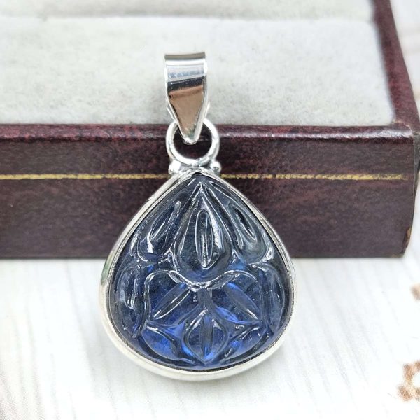 Labradorite Carving 1.25" 925 Silver Pendant (RS37-44)