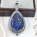 Labradorite Carving 1.25" 925 Silver Pendant (RS37-54)