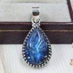 Labradorite Carving 1.25" 925 Silver Pendant (RS37-46)