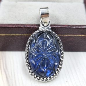 Labradorite Carving 1.25" 925 Silver Pendant (RS37-47)