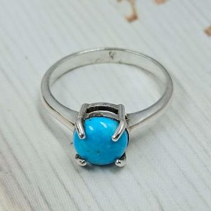Kingman Turquoise 925 Silver Ring (REXT28-260)