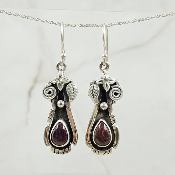 Purple Spiny Oyster 1.25" 925 Sterling Silver Earring (RS55-108)