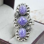 Charoite 925 Sterling Silver Ring (REXT79-90)