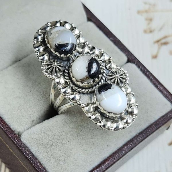 White Buffalo Turquoise 925 Sterling Silver Ring (REXT79-93) - Image 2