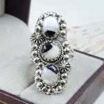 White Buffalo Turquoise 925 Sterling Silver Ring (REXT79-93)
