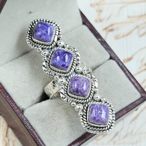 Charoite 925 Sterling Silver Ring (REXT79-109) - Image 2