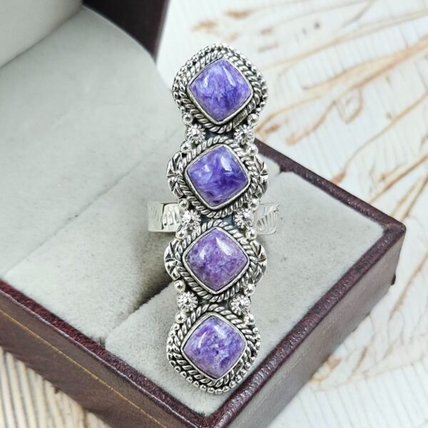 Charoite 925 Sterling Silver Ring (REXT79-109)