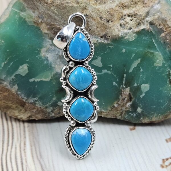 Kingman Turquoise 925 Sterling Silver Pendant (REXT87-100)
