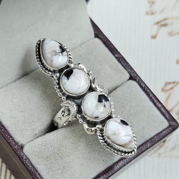 White Buffalo Turquoise 925 Sterling Silver Ring (REXT87-107) - Image 2