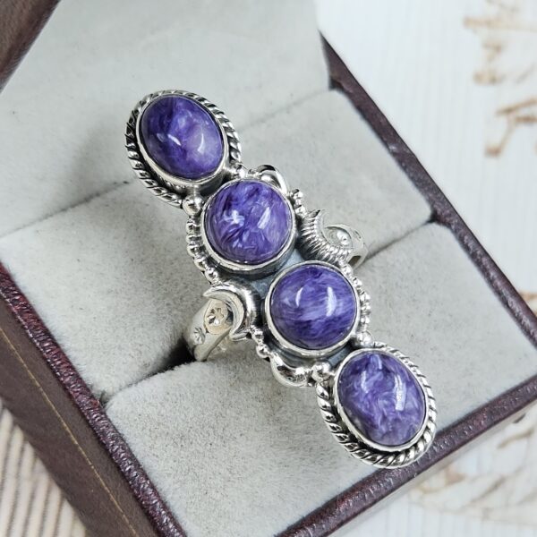 Charoite 925 Sterling Silver Ring (REXT87-110) - Image 2