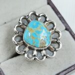 Kingman Turquoise Size US 11 925 Sterling Silver Ring (REXT89-191)