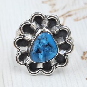 Kingman Turquoise Size US 11 925 Sterling Silver Ring (REXT89-190)