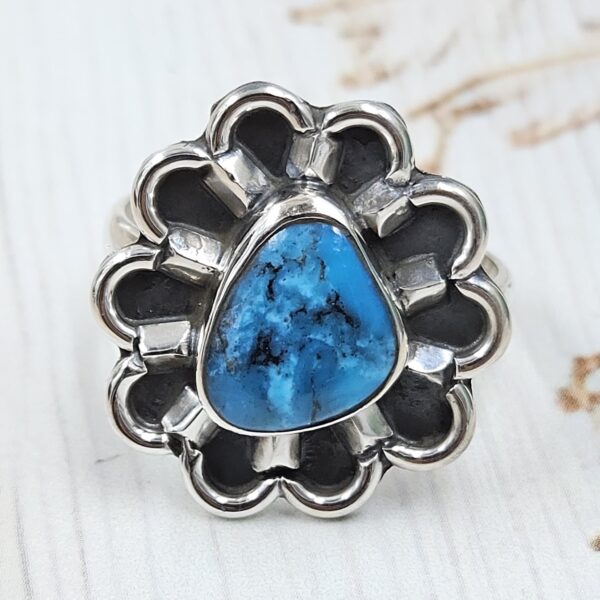 Kingman Turquoise Size US 11 925 Sterling Silver Ring (REXT89-190)