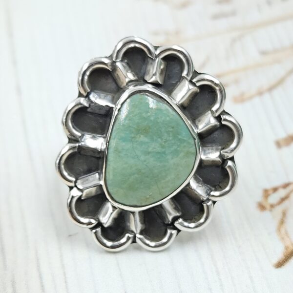 Kingman Turquoise Size US 8 925 Sterling Silver Ring (REXT89-192)