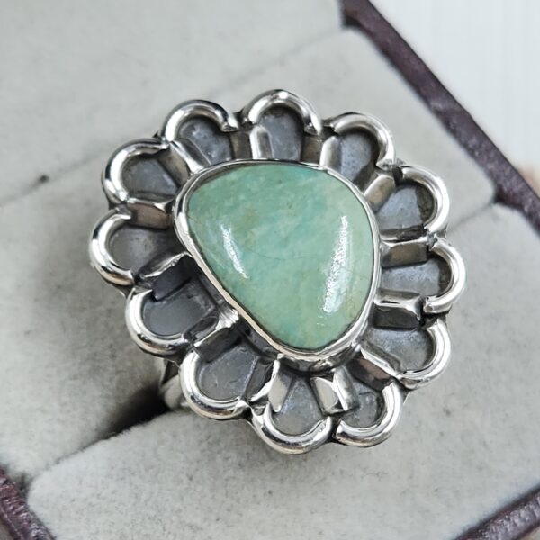 Kingman Turquoise Size US 8 925 Sterling Silver Ring (REXT89-192) - Image 2