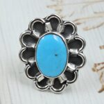 Kingman Turquoise Size US 7 925 Sterling Silver Ring (REXT89-195)