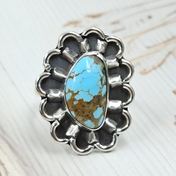 Kingman Turquoise Size US 7 925 Sterling Silver Ring (REXT89-196) - Image 2