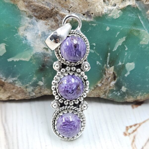 Charoite 925 Sterling Silver Pendant (REXT87-131)
