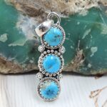 Kingman Turquoise 925 Sterling Silver Pendant (REXT87-126)