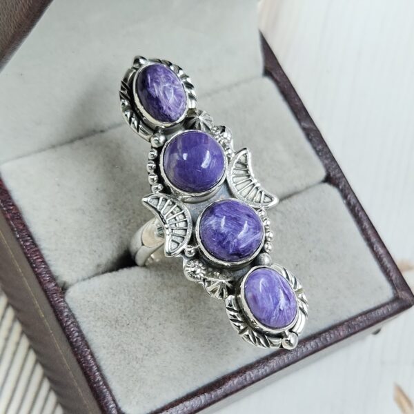 Charoite 925 Sterling Silver Ring (REXT87-139) - Image 2