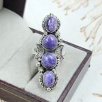 Charoite 925 Sterling Silver Ring (REXT87-139)
