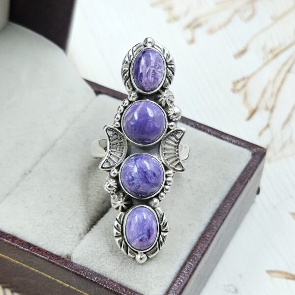 Charoite 925 Sterling Silver Ring (REXT87-139)