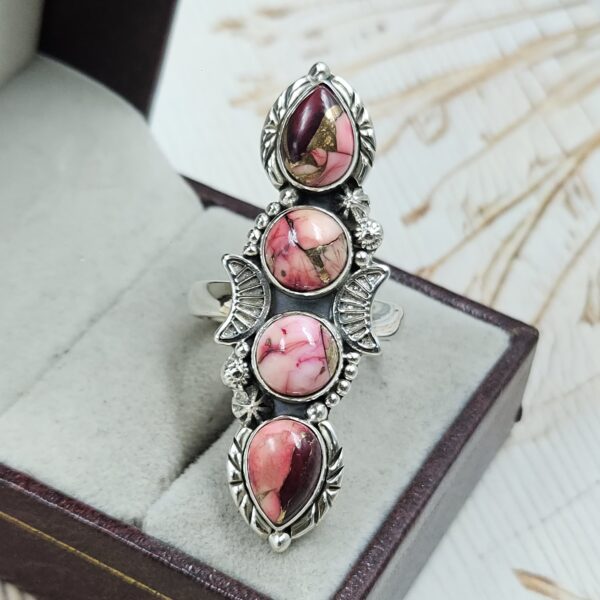 Red Rose Dahlia 925 Sterling Silver Ring (REXT87-140)