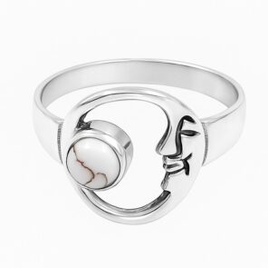 Moon Face Wild Horse Jasper 925 Sterling Silver Ring (REXT52-116)