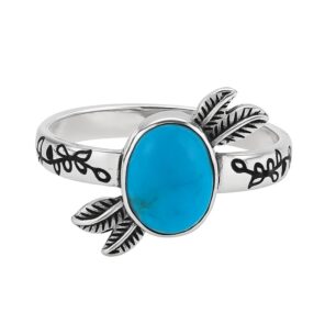 Kingman Turquoise 925 Sterling Silver Ring (REXT52-122)