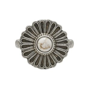 Flower Wild Horse Jasper 925 Sterling Silver Ring (REXT53-4)