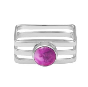 Pink Dahlia Turquoise 925 Sterling Silver Ring (REXT109-2)