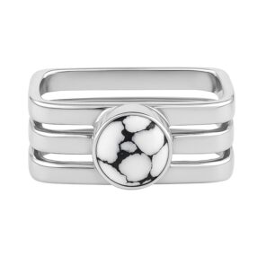 White Buffalo Turquoise 925 Sterling Silver Ring (REXT109-5)