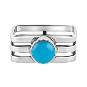 Kingman Turquoise 925 Sterling Silver Ring (REXT109-3)
