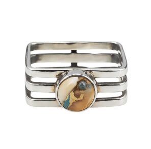 Spiny Oyster Turquoise 925 Sterling Silver Ring (REXT109-4)