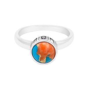 Spiny Oyster Turquoise 925 Sterling Silver Ring (REXT96-16)