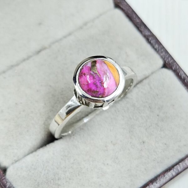 Pink Dahlia Turquoise 925 Sterling Silver Ring (REXT96-18) - Image 2